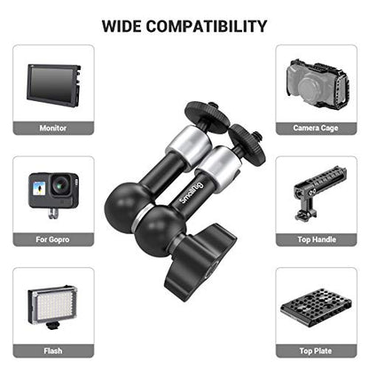SmallRig 5.5 Inches Adjustable Friction Articulating Magic Arm, with Both 1/4" Screw for LCD Monitor/LED Lights - style: 1-Pack