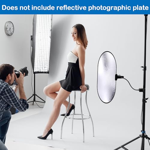 Reflector Holder, Bendable Gooseneck Photography Reflector Stand Clip for Photo Video Studio Outdoor Photography Backdrop, Diffuser, Lighting, Black