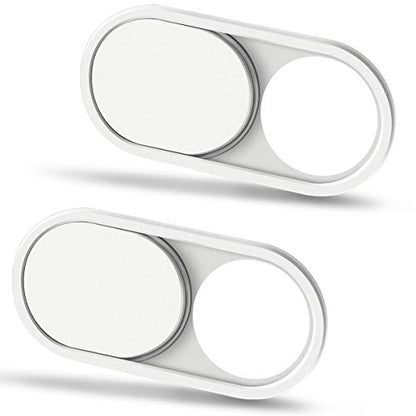 CloudValley Webcam Cover Slide, 0.023 Inch White, Web Camera Cover for MacBook Pro, MacBook air, Laptop, iMac, Desktop, PC, iPad, iPhone 8/7/6 Plus, Privacy Protection, Ultra-Thin[2 Packs] - color: White-2 Pcs