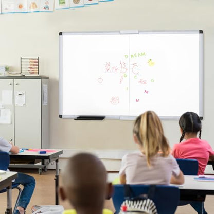 VIZ-PRO Magnetic Dry Erase Board, 60 X 36 Inches, Foldable Wall-Mounted Whiteboard with Silver Aluminum Frame & Marker Tray for School Office and Home 5' X 3' - size: 60 X 36 Inches