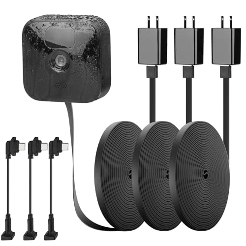 iTODOS 2 Pack 25ft/7.5m Power Cable and Adapter Compatible with Blink Outdoor 4 (4th Gen)/Blink XT3/XT2/XT,Weatherproof Outdoor, Flat Charging Cable Charger for Blink Camera (NOT for Blink Mini) - size: 25FT