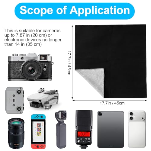 Camera Wrap, Protective Self-Adhesive Cloth, 17.7''×17.7'' Anti-Scratch Camera Sleeve, Washable Lens Pouch for DSLR, Phone, Laptops, Cosmetic