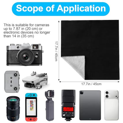 Camera Wrap, Protective Self-Adhesive Cloth, 17.7''×17.7'' Anti-Scratch Camera Sleeve, Washable Lens Pouch for DSLR, Phone, Laptops, Cosmetic