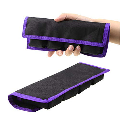 Meking 2 Pcs Battery Storage Case Bag with 4 Pockets for DSLR Camera, Suitable for AA/AAA Battery and LP-E6 LP-E8 LP-E10 LP-E12, EN-EL14 EN-EL15, NP-FW50 NP-F550 NP-FM500H - color: Purple 2pcs