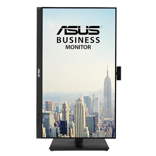 ASUS 27” 1080P Video Conference Monitor (BE279QSK) - Full HD, IPS, Built-in Adjustable 2MP Webcam, Mic Array, Speakers, Eye Care, Wall Mountable, Frameless, HDMI, DisplayPort, VGA, Height Adjustable - style: 27" Webcam Mic Array