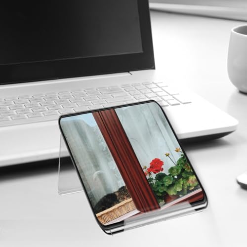 POPETPOP Acrylic Phone Stand for Desk Telephone Stand for Desk and Office Phone Organizer Transparent Desktop Holder for Landline Cellphones Space Saving Riser 7.48 X 5.51 X 3.93 in