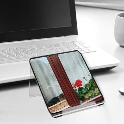 POPETPOP Acrylic Phone Stand for Desk Telephone Stand for Desk and Office Phone Organizer Transparent Desktop Holder for Landline Cellphones Space Saving Riser 7.48 X 5.51 X 3.93 in