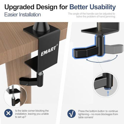 EMART Overhead Camera Mount Rig, Desk Mount & Adjustable Height/Width with Phone Holder, Max Load 26.5lbs, Compatible with DSLR, Smartphones & Webcams for Top Shot, Video, Vlog, Studio Photography