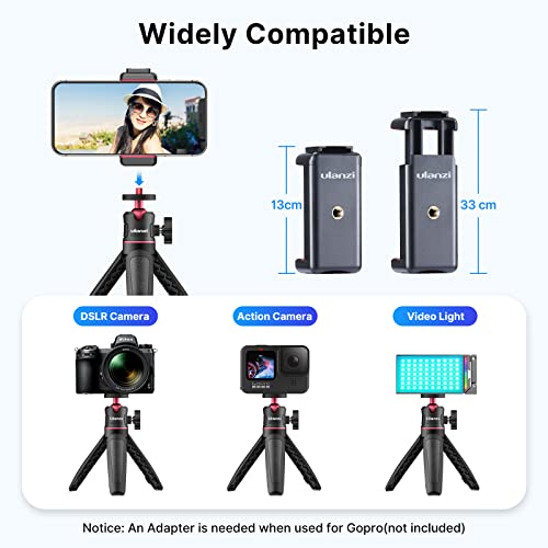 ULANZI MT-08 Extension Pole Tripod, Mini Selfie Stick Stand Handle Grip for Luna Pocket 3 4 Xtra Muse iPhone Pro Max Smartphone Canon G7X Mark III Sony ZV-1 RX100 VII A6400 A6600 Cams Vlogging - color: Black