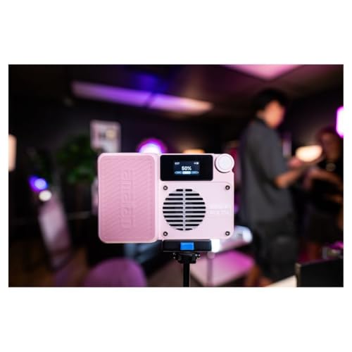 amaran Ace 25c Kit RGB Pocket LED Light,Boost Mode to 32W Mini On Camera Video Light,2300K~10000K Support Magnetic Attraction and App Control with Carrying Case,Mini Tripod,Grid (Pink) - color: Pink