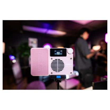 amaran Ace 25c Kit RGB Pocket LED Light,Boost Mode to 32W Mini On Camera Video Light,2300K~10000K Support Magnetic Attraction and App Control with Carrying Case,Mini Tripod,Grid (Pink) - color: Pink
