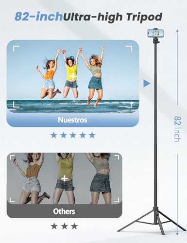 86'' Phone Tripod & Selfie Stick, Tripod for iPhone with Detachable Remote, Portable Phone Tripod Stand for Video Recording, Travel Tripod for Cell Phone, Compatible with Smartphones, DSLR - style: 86‘’