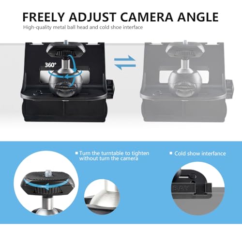 RAUBAY 【CM01】 Monitor Top Camera Mount Clamp, Hanging Webcam Stand with 1/4" Screw, Suitable for Flat-Screen Monitors, for Live Stream, Video Conferencing, YouTube, TikTok, etc. - style: CM01
