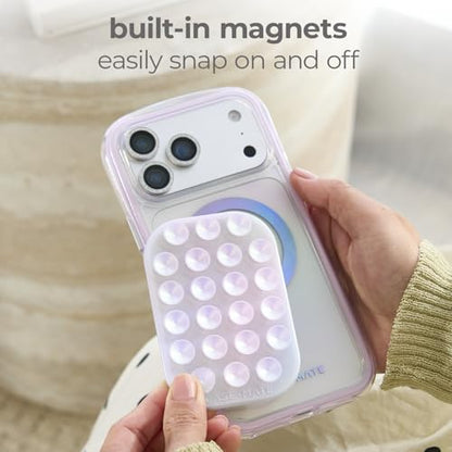 Case-Mate Soap Bubble Stick it! Magnetic Suction Mount - Snap-on iPhone Holder - Detachable for MagSafe - Content Creator Essentials for iPhone 17 Pro Max/16 Pro Max/15 Pro Max/14 Pro Max - Iridescent - color: Iridescent