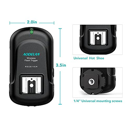 AODELAN Flash Trigger Receiver with Universal Hot Shoe for Canon, Nikon, Olympus, Panasonic, Pentax, Fuji, Samsung, Sony (Receiver Only) - color: Receiver