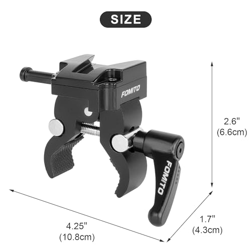 FOMITO VK-06 V-Mount Female Small Crab Clamp (Metal Version), with Crab Clamp, Quick Release, D-TAP, Adjustable Handle, for Camera Cage Rigs - color: Black, size: VK-06