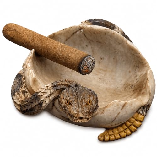 2-in-1 Cigar Ashtray with 2 Rests & 4 Slots (Beige) | Indoor & outdoor use, patio home decor, dedicated cigar holder ash tray for daily use - color: Beige