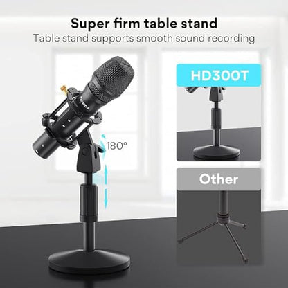 MAONO USB/XLR Dynamic Microphone for Podcast Recording, Computer PC Mic with Noise Suppression, Headphones Jack, Compatible Mixers & Audio Interfaces for Home Studio, Vocal, Music, Streaming, HD300T