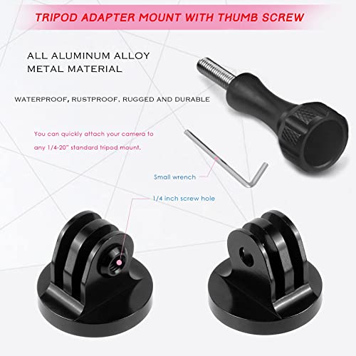 Niewalda Aluminum Tripod Mount Adapter, Tripod Adapter Mount,Compatible with GoPro Hero 9, 8, 7, 6, 5, 4, DJI Osmo, Sjcam, Xiaoyi Action Cameras - color: Black