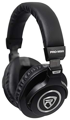 Rockville RCM01 Bundle: Pro Studio Recording Condenser Microphone with Metal Shock Mount, DMS40 40 in Adjustable Boom Arm Mic Stand with Desk Clamp, PRO-M50 Studio Headphones with Case, 3-Items