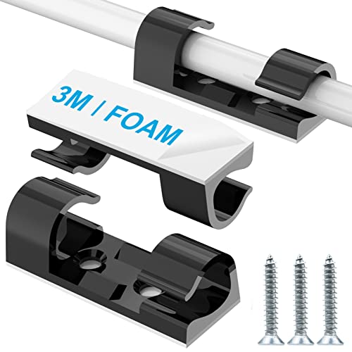 Wire Clips Black (Large, 26PCS), Heavy Duty Extension Cord Clips for Wall, Adhesive Cable Clips Wire Holders for Electric Wires, Powre Cable, PC, Ethernet, TV-Coax, LED Light Clips - color: Black, size: L