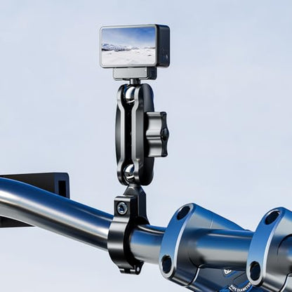 25mm Ball Head Magnetic Mount with Mechanical Lock for DJI Action 6/Osmo Nano, RAM B-Size Compatible, Aluminum Adapter for Motorcycle Handlebar, Fork Stem, Marine Rail Mounts