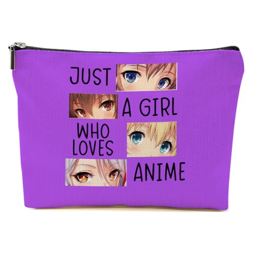 Anime Makeup Bag for Women, Purple Cosmetic Bag Travel Organizer, Cute Cartoon Makeup Pouch Toiletry Accessories, Anime Merch Gifts for Women Friends, Birthday Christmas Gift - color: Multicolor 1433