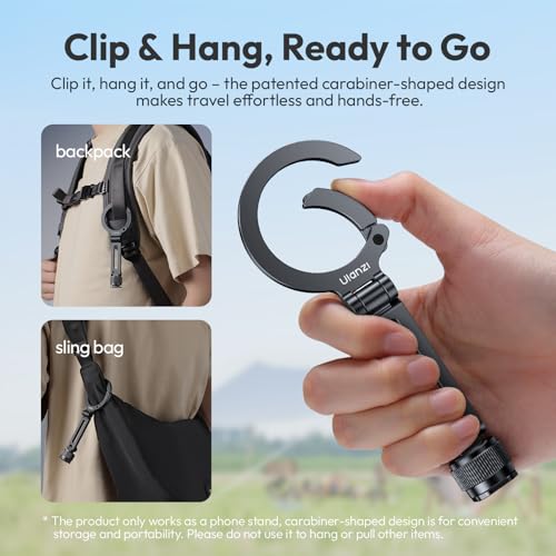 ULANZI Ungraded Magnetic Phone Tripod Mount for MagSafe, Aluminum Camera Phone Holder with 1/4" Screw & Cold Shoe,Carabiner Design, Compatible with iPhone 17/16/15/14/13/12 Series