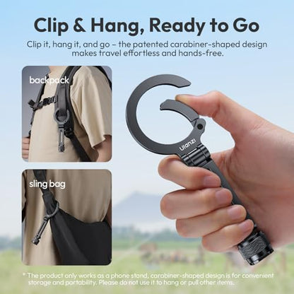 ULANZI Ungraded Magnetic Phone Tripod Mount for MagSafe, Aluminum Camera Phone Holder with 1/4" Screw & Cold Shoe,Carabiner Design, Compatible with iPhone 17/16/15/14/13/12 Series