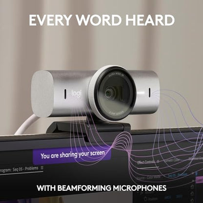 Logitech MX Brio Ultra HD 4K Collaboration, Streaming Webcam, 1080p at 60 FPS, Show Mode, Works with Microsoft Teams, Zoom, Google Meet, Nintendo Switch 2 New GameChat - Pale Gray | 4K at 30fps, Starvis Sensor, Dual Beamforming Mics, Show Mode, Privacy Sh
