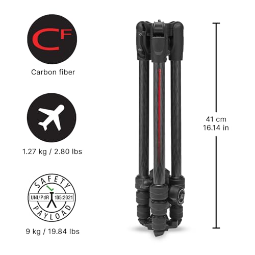 Manfrotto Befree Advanced AS, Camera Travel Tripod Kit, Twist Lock, Compatible with Arca-Swiss, Portable and Compact, Ball Head, Carbon Tripod for DSLR, Mirrorless, Camera Accessories - style: Befree Adv Arca-Swiss Twist Carb