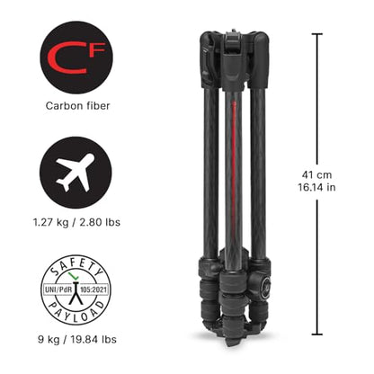 Manfrotto Befree Advanced AS, Camera Travel Tripod Kit, Twist Lock, Compatible with Arca-Swiss, Portable and Compact, Ball Head, Carbon Tripod for DSLR, Mirrorless, Camera Accessories - style: Befree Adv Arca-Swiss Twist Carb
