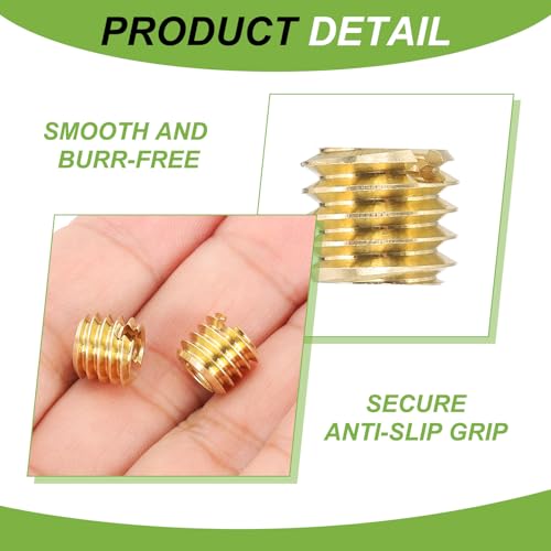 PATIKIL 1/4" Female to 3/8" Male Convert Screws Adapter, 12 Pcs Tripod Thread Adapter Mount for Camera Monopod Video DSLR SLR Mic Stand, Gold