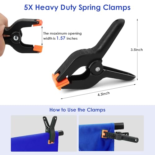 Blue Screen Backdrop Kit, Portable Bluescreen Background with T-Shaped Stand, 5 Clamps & Carrying Bag for Photography, Streaming, Zoom, Gaming, (Blue, 6.5 Feet X 5.0 Feet) - color: 78×59IN Blue