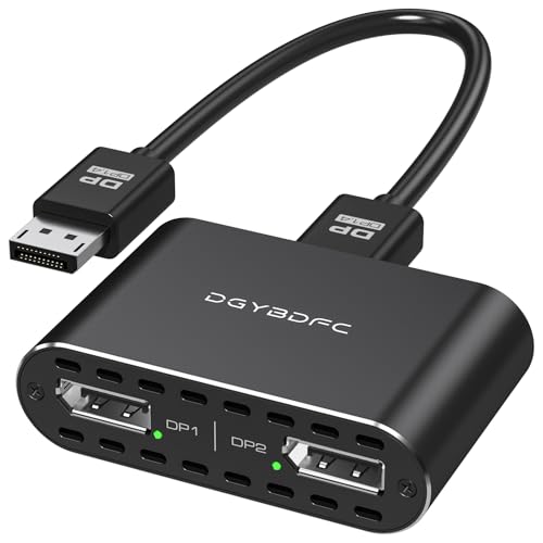 DisplayPort to Dual DisplayPort Adapter Dual 4K120Hz or 4K144Hz+4K60Hz Extend/Copy Mode/SST/MST to 2 DP Display Port Adapter for 2 Monitors (MacOS Only Supports SST Mode, No DP Cable) - size: DP to Dual DP