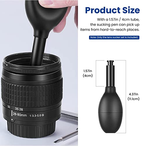 Lens Sucker Kit 8-in-1 with 7 Interchangeable Suction Cups Strong Suction Manual Vacuum Suction Pen Lens Puller for Lens Repair and Cleaning, Watches, and Electronic Components