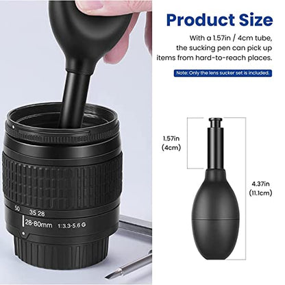 Lens Sucker Kit 8-in-1 with 7 Interchangeable Suction Cups Strong Suction Manual Vacuum Suction Pen Lens Puller for Lens Repair and Cleaning, Watches, and Electronic Components