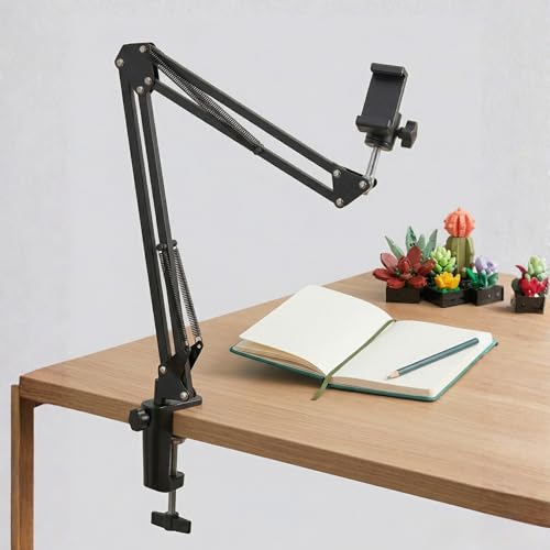 Overhead Phone Mount with Table Clamp – Stable Top-Down Phone Holder for Drawing, Tracing, Filming & Crafts – Adjustable Desk Clamp Stand for Creators