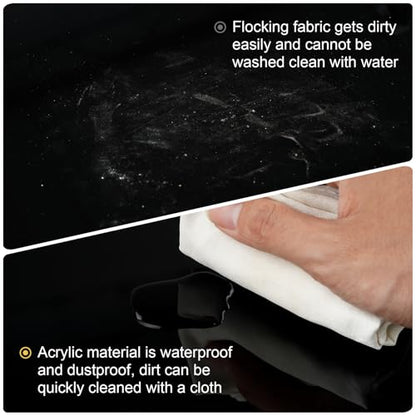 Meking Product Photography Backdrops, Black Double Sided Matte and Reflective Background for Food,Makeup, Jewelry and Other Small Product,2PCS 15.7x11.8in Photo Backdrop Boards with 2PCS Bracket - color: Black