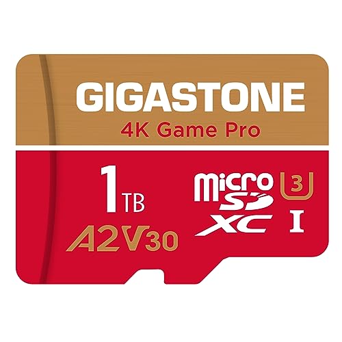 【for Switch 1 Only】 GIGASTONE 1TB Micro SD Card, 4K Game Pro, MicroSDXC Memory Card for Gaming Console, Action Camera, UHD Video, up to 150/130 MB/s, UHS-I U3 A2 V30 C10【5-Years Data Recovery】 - color: 1TB 4K Game Pro 1-Pack