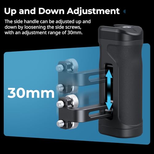 SmallRig Lightweight Mini Side Handle Kit with 1/4"-20 Screws & NATO Clamp & NATO Rail, Load Capacity Up to 10kg / 22lbs, Ergonomic Camera Handle for Left or Right Hand, Up and Down Adjustable - style: NATO + 1/4''-20 Screws