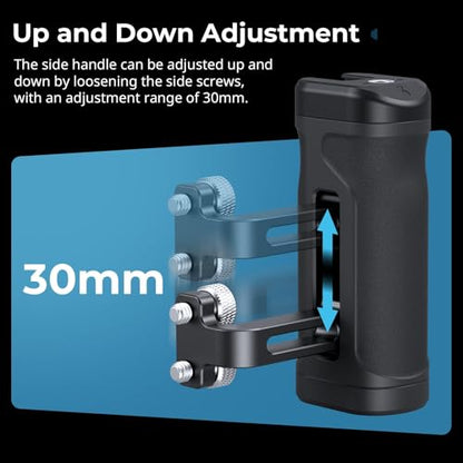 SmallRig Lightweight Mini Side Handle Kit with 1/4"-20 Screws & NATO Clamp & NATO Rail, Load Capacity Up to 10kg / 22lbs, Ergonomic Camera Handle for Left or Right Hand, Up and Down Adjustable - style: NATO + 1/4''-20 Screws