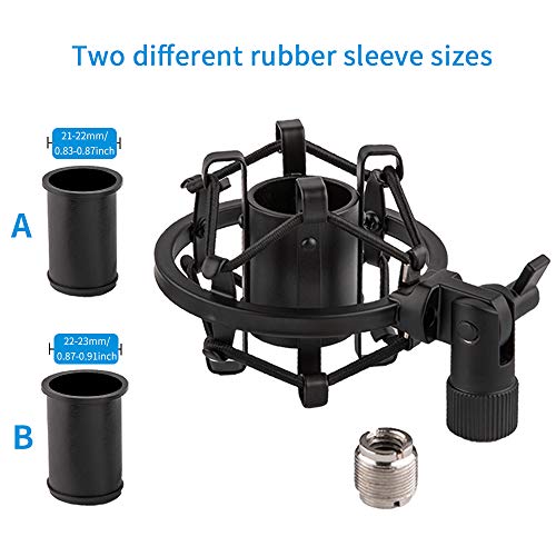 Microphone Shock Mount for 21mm-23mm Small Diameter Size Instrument Condenser Mic or Shotgun Mic like Rode NTG-1 NTG-2