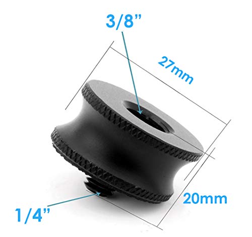 (2 Packs) 3/8" Female to 1/4" Male Thread Screw Mount Metal Adapter, 3/8 inch - 1/4 inch Tripod Plate Screw, Aluminum Alloy, Rubber Gasket