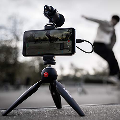 Shure MV88+ Video Kit Digital Stereo Condenser Microphone for iPhone, Android, Mac & PC - Portable Recording Mic with DSP Controls, Headphone Monitoring & Tripod, Black - style: MV88+ Wired KIT