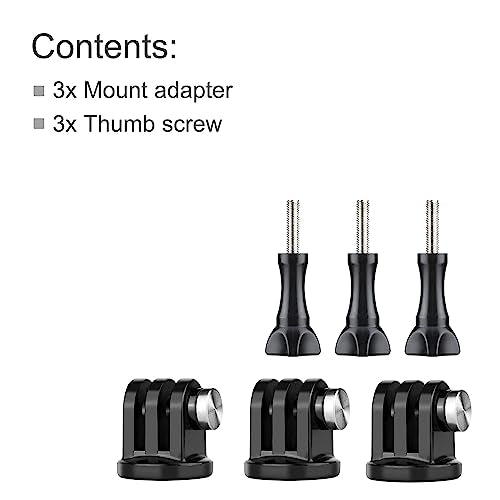 GEPULY 6PCS Mini Tripod Mount Adapter, Anti-Rust 316 Stainless Steel, 1/4-20 Thumbscrew for GoPro 13/12/11/10/9, DJI OSMO AKASO Insta360 Action Camera Tripod Selfie Stick Monopod DSLR