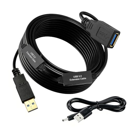 XBOHJOE USB3.0 Active Extension Cable 50FT：USB Repeater with Signal Booster Long USB 3.0 Extender A-Male A-Female Cord for Oculus Rift Quest Link Xbox 360 Kinect PlayStation Webcam(50FT) - size: 50FT