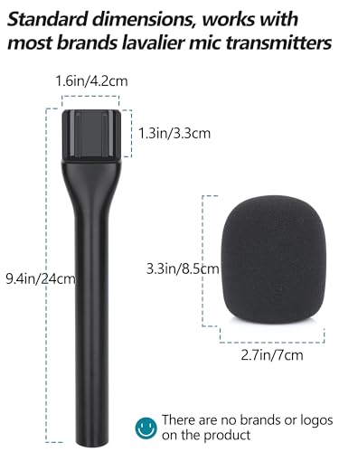 YOUSAHRES Interview Microphone Handheld Adaptor for DJI Mic 1/2, Mic Holder Stand Lavalier Interview Mic for DJI Wireless Microphone - color: DJI mic holder mic cover