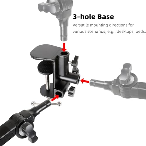 Tablet Stand Holder for Desk and Bed, Adjustable Aluminum Foldable Arm iPad Mount Clamp on Table Compatible with iPad Air Mini, Galaxy Tabs, 4.7-12.9" Tablets and Phones - size: N6L