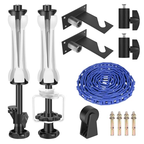 EMART Photography Backdrop Wall Mount Single Roller Support System with 2 x Single Hook, 2 x Expand Bar, 1 x Chain, Manual Photo Background Holder, Ceiling Mounted for Studio Live Streaming - size: 1 chain